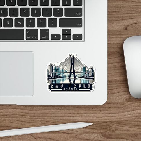 S„o Paulo Brazil Sticker Weatherproof Vintage Decal Vinyl Small Waterproof for Water Bottle Mug Passport Scrapbook Notebook Laptop Tumbler Skateboard Computer Phone 4" ID44990 in Saudi Arabia