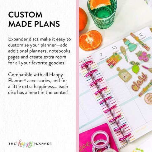 me & my BIG ideas Metal Expander Discs, Bright Pink - The Happy Planner Scrapbooking Supplies - Add Extra Pages, Notes & Artwork - Create More Space for Notebooks, Planners & Journals - Expander Size in Saudi Arabia