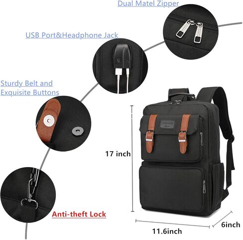 حقيبة ظهر YALUNDISI للكمبيوتر المحمول للنساء والرجال حقيبة ظهر كلاسيكية وحقائب كتب مضادة للسرقة مقاس 16 بوصة باللون الرمادي in Kuwait