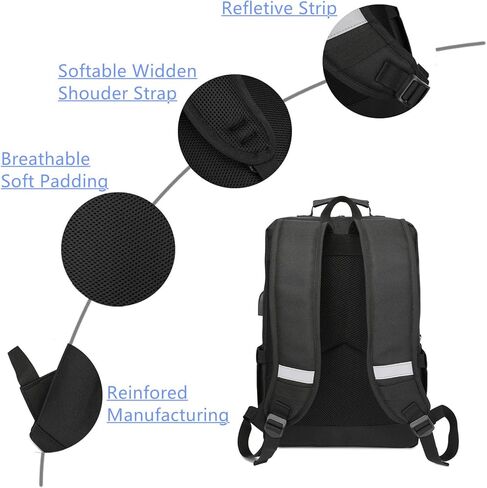 حقيبة ظهر YALUNDISI للكمبيوتر المحمول للنساء والرجال حقيبة ظهر كلاسيكية وحقائب كتب مضادة للسرقة مقاس 16 بوصة باللون الرمادي in Kuwait