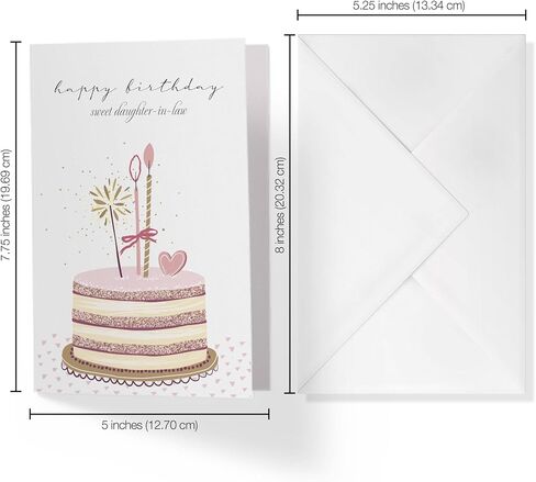 | Happy Birthday Card for Daughter-In-Law | 5"x7.5" | (Single Card + Envelope) in Saudi Arabia