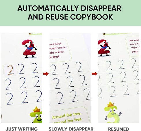 4PCS Grooved Handwriting Practice for Kids Age 3-5 Preschool Children, Reusable Magic Practice Copybooks for Student Tracing Letter Writing Books in Saudi Arabia