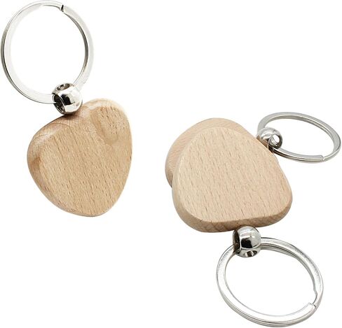 Hitefu 20 Pcs Wood Engraving Blanks, Heart Shape Blank Wooden Keychain Blanks, Unfinished Wood Engraving Key Tags for for DIY Gift Craft Accessories in Saudi Arabia