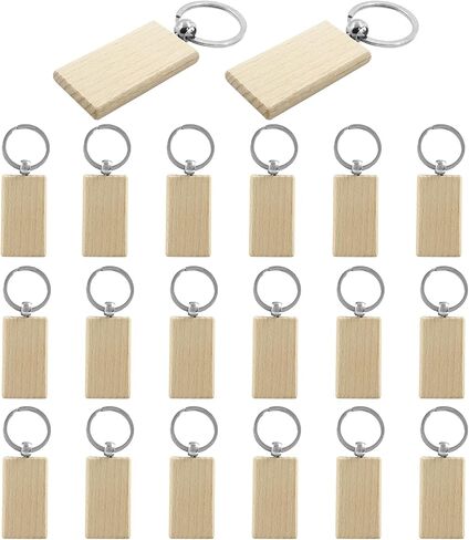 Hitefu 20 Pcs Wood Engraving Blanks, Heart Shape Blank Wooden Keychain Blanks, Unfinished Wood Engraving Key Tags for for DIY Gift Craft Accessories in Saudi Arabia