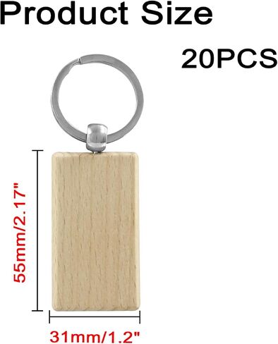 Hitefu 20 Pcs Wood Engraving Blanks, Heart Shape Blank Wooden Keychain Blanks, Unfinished Wood Engraving Key Tags for for DIY Gift Craft Accessories in Saudi Arabia