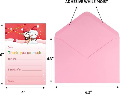 ceiba tree Christmas Fill in the Blank Thank You Cards Kids Xmas Winter Holiday Blank Cards Children Write in Thank You Note with Envelopes 24Pcs in Saudi Arabia