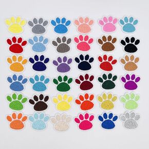 36 PCS Animal Paw Embroidered Patches, Iron on Patches for Clothes Bags Backpacks Jeans.
