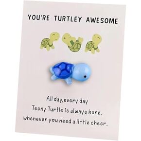 Mini Pocket Hug Turtle, You're Turtley Awesome Inspirational Gift with Card, Thank You Note Cards Greeting Card Mini Sea Turtle Figure Pocket Hug Gift for Friends and Family,Cards and Card Stock (Mix)