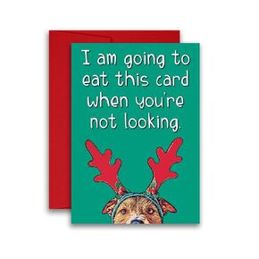 Dog Card Christmas Holiday Card From the Dog Dog Dad Dog Mom Card 5x7 inches w/Envelope
