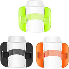 3 PCS Armband ID Badge Holders with Adjustable Elastic Arm Band Credit Card Case Cover Green + Black + Orange