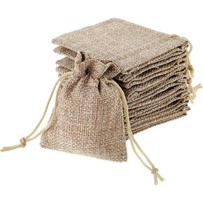 Teaaha 20PCS Small Burlap Bags 2.7x3.5 Reusable Burlap Gift Bags with Drawstring, Linen Burlap Sack Mini Jewelry Pouches Jute Bags for Party, Christmas, DIY Craft Bags