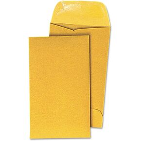 Universal UNV35303 Round Flap 3.5 in. x 6.5 in. Kraft Coin Envelopes - Light Brown (500/Box)