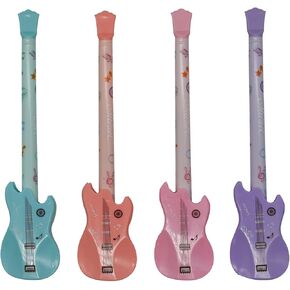 Maydahui 8 PCS Guitar Shaped Rollerball Pens Cute Kawaii Music Pen Large Capacity Pen Refill Black Ink for School Boys Girls Students