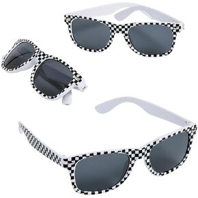 Fun Express Kids Sunglasses Bulk - Set of 12, Stay Cool in Style with Checkered Flag Party Favor Sunglasses for Kids - Shade and Style, Racecar Party Essentials & Gear Up with Toddler Sunglasses Bulk