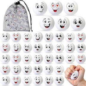 Shappy 24 Pcs Mini Volleyball Stress Balls Tiny Foam Sports Balls with Emotion Volleyball Team Gifts with Mesh Drawstring Bag for Party Birthday School Carnival Reward, 6 Style