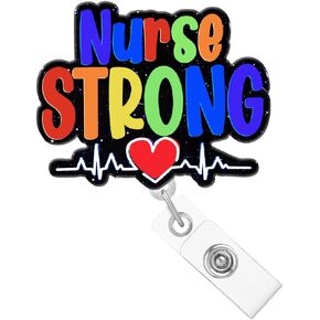 Funny Nursse Lab Tech Badge Reel Holder Clip Retractable for Nurses Phlebotomy Phlebotomist Nursing RN CNA Badge Holder with Alligator Clip Blue Acrylic Name Badge Clip Accessories