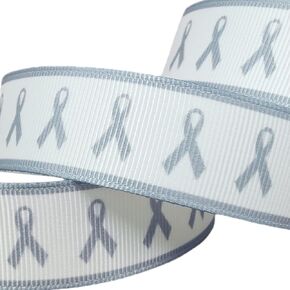 Yellow Cancer Awareness Printed 7/8 Inch Grosgrain Ribbon -10 Yards/Roll