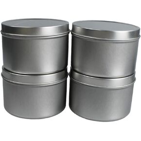 JAKOUE 4 pcs Candle Tins,8oz Metal Tins,Candle Containers for Candle Making,Arts Crafts,Storage Container,Storing Spices,80mm*60mm/3.15"*2.36"