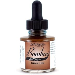 Dr. Ph. Martin's Bombay India Ink (6BY) Ink Bottle, 1.0 oz, Brown, 1 Bottle