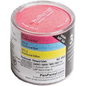 PanPastel 30033 Pearlescent Primary 3 Color Ultra Soft Artist Pastel Set w/Sofft Tools & Palette Tray