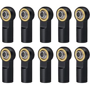 10PCS Aluminum M4 CCW Tie Rod End Ball Joint Link Ball Head Holder Compatible with 1/10 Axial SCX10 TRX4 D90 RC Crawler Car (Blue)