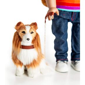 The Queen's Treasures 18 Inch Doll Pets, Collie Puppy Dog with Collar & Leash Accessory, Compatible for Use with American Girl Dolls
