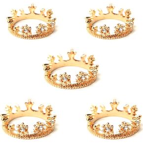 Tiny Crown 5Pcs, Mini Gold Crown Alloy, Miniature Crown Set, Little Crown for Cake Topper, Small Crown Cake Topper, Tiny Crowns for Crafts, Mini Crowns for Cupcakes by picocosmxiruo