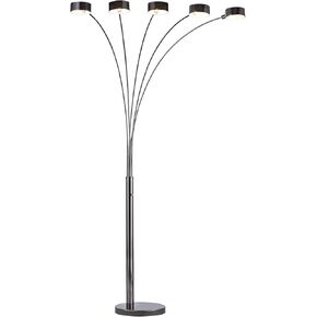 Artiva USA LED207901AB Micah Modern Micah 88" LED 5-Arch Floor Lamp, Antique Satin Brass