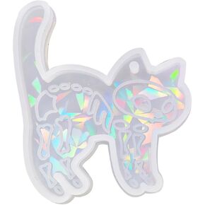 Jewelry Casting Mold Cute Cat Silicone Mold Holographic Resin Mold for Wind Chime Keychains Earring Pendant