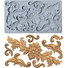 Redesign Home Decor Moulds，Style C，Baroque Curlicues Scroll Lace，Sculpted Decoration ，Fondant,Sugar Craft,Cake Decorating, Epoxy Resin Silicone,Baking DIY,Craft,Soap,Polymer Clay，Molds