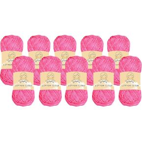 10 قطع من خيوط خيوط القطن السحابية من Yonkey Monkey 78% قطن، 22% نسيج أكريليك وخيوط كروشيه - مستوردة (06 أحمر) in Kuwait