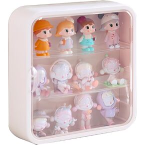Clear Display Case for Figures, Acrylic Wall Mounted or Desktop Doll Storage Box Organizer Shelf Display for Collectibles Action Figure Blind Box Figures, Dustproof Figure Display Case