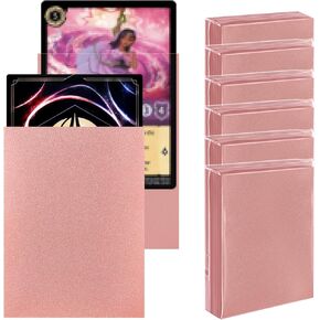300CT Rose Gold Card Sleeves for Lorcana, MTG, Clear Front Textured Back Card Sleeves, Standard Size Card Sleeves for Lorcana, Magic The Gathering, Baseball Card, Sports Cards, Game Card