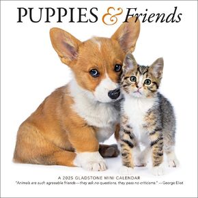 Carousel Calendars, Puppies and Friends 2025 Mini Wall Calendar