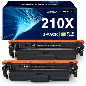 210X Black High-Yield Toner Cartridge Compatible Replacement for HP 210X 210A W2100X W2100A Works for HP Color Pro 4201 MFP 4301 Series MFP 4301dw 4301fdn 4301fdw 4201dw 4201dn Printer 2-Pack Black