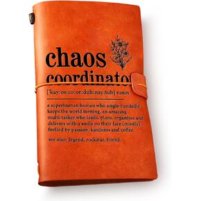 NGAEAK Chaos Coordinator Leather Journal Notebook Thank You Gift for Boss Lady Mom Coworkers - Chaos Coordinator Definition Engraved Leather Travel Journal Writing Journal Appreciation Gifts