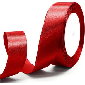 Uenhoy White Satin Ribbon 1 Inch x 25 Yards Solid Fabric Ribbon for Gift Wrapping Wedding Party Decoration, Wedding Bouquet Ribbon