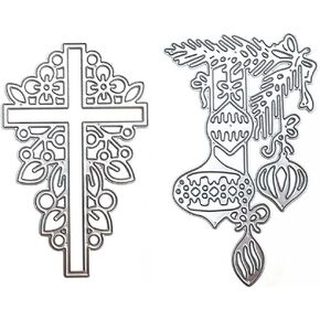 Easter Metal Cutting Dies, Cross Flowers and Christmas Decoration Dies for Card Making, Religious Paper Art Die Cutting for Scrapbook Album Decoration Embossing Template