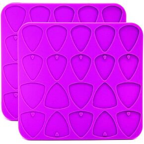 2 Pack Guitar Picks Resin Mold Red Silicone Plectrums Mold DIY Resin Casting Jewelry Mold for DIY Guitar Bass Picks Thumb Finger Picks Keychain Pendant, 2 Count (Pack of 1)