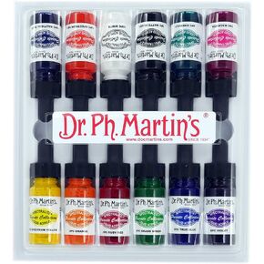Dr. Ph. Martin's Spectralite Private Collection Liquid Acrylics Bottles, 0.5 oz, Set of 12 (Set 1)