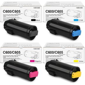 Versalink C600 C605 Toner Cartridge High Yield Replacement for Xerox Versalink C600 C600DT C600DX C600DXF C600DXP C600N C605 C605X C605XLM Printers (BK/C/M/Y) -106R03896 106R03897 106R03898 106R03899