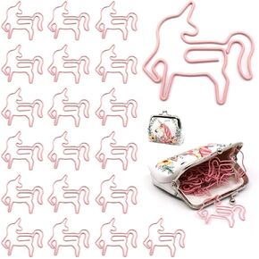 Unicorn Paperclips Small Funny Cute Animal Shape Paper Clips - 20pcs, Clips File Note Clips Metal Bookmark Page Marker for Girl School Office Wedding Theme Party Invitation Decoration (Unicorn)