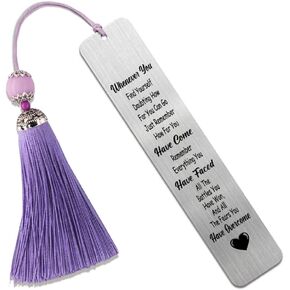 DYJYBMY Whenever You Find Youself Doubting Engraved Metal Bookmark, Stainless Steel Bookmark for Women Book Lover, Inspirational Bookmark Gifts for Son Daughter, Quote Graduation Gifts for Student