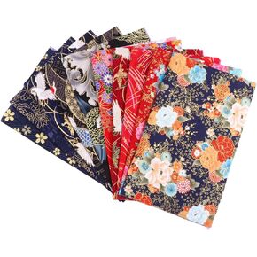 PRETYZOOM 10 Pcs Cotton Print Fabric Precut Fabric Squares Bundles Japanese Style Quilting Sewing Floral Precut Sheets for DIY Scrapbooking Cloth Craft Patchwork 9.84x7.87 Inch