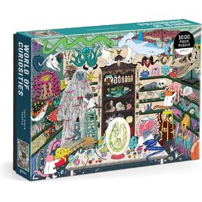 Galison World of Curiosities – 1000 Piece Jigsaw Puzzle Featuring Humorous Illustrations of A Spooky Shop Scene