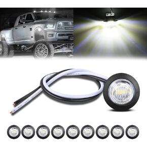 GOOACC 3/4 Inch Bullet Side Marker Light 10PCS Amber Round Clearance LED Front Rear Side Marker Indicator Light for Trailer Van Caravan Boat Truck RV Car Bus