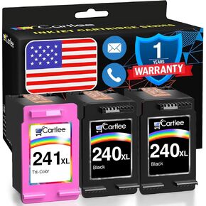 Cartlee Remanufactured Ink Cartridge Replacement for Canon PG-240XL 240 XL CL-241XL 241 XL PIXMA MX472 MX452 MG3220 MG3520 MX432 MX439 MX512 MG2120 MG3600 MX459 MG3620 MX479 (2 Black, 1 Color)
