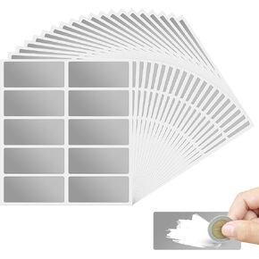 200 Pcs 1"X2.36" Scratch Off Stickers Labels, Rectangle Self-Adhesive Scratch Off Stickers Grey Odor-Free DIY Stickers for Gender Reveal Lottery Reward Programs Wedding Games Fundraisers Promotions
