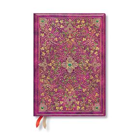 Paperblanks | 2025 Weekly Planner | Diamond Jubilee | Sangorski & Sutcliffe | 12-Month Flexis | Midi | Horizontal | Elastic Band | 176 Pg | 100 GSM