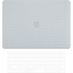 Compatible with 2016-22 MacBook Pro13 A1706/A1989/A2159 /A2251/2289/2338 Solid Woven Leather Hard Shell Case with Keyboard Cover(Gray, 2016-22 Pro13 A1706/A1989/A2159 /A2251/2289/2338)